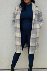 Plaid Buttoned Shacket Coat