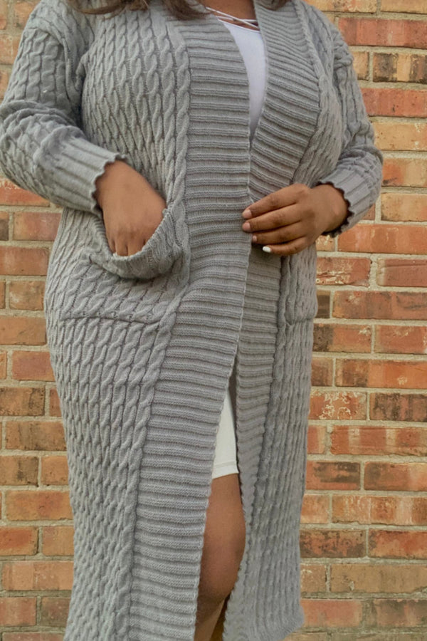 Plus Size Long Cardigan