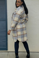 Plaid Buttoned Shacket Coat