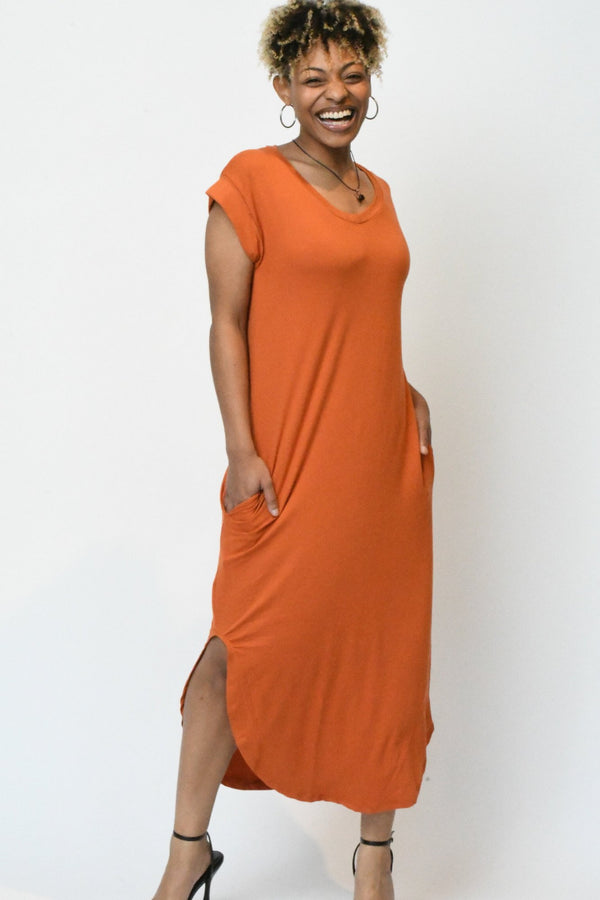 V Neck Maxi Dress