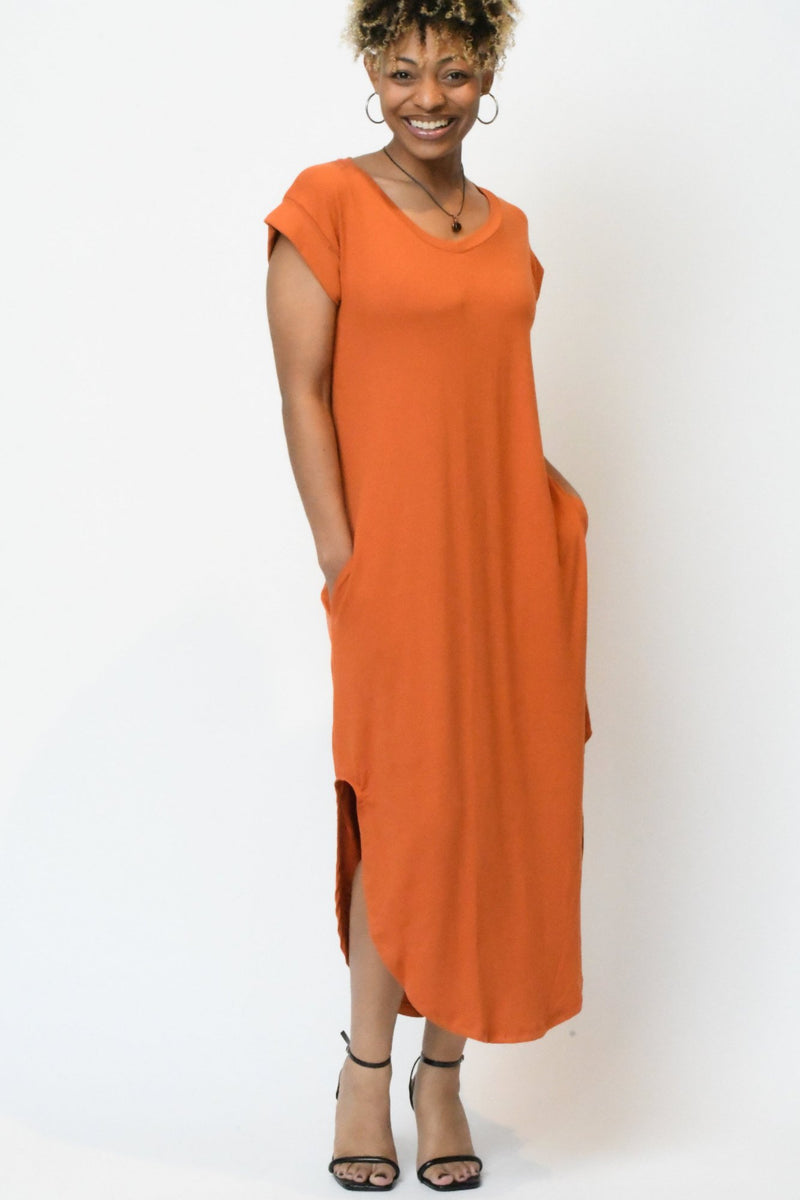 V Neck Maxi Dress