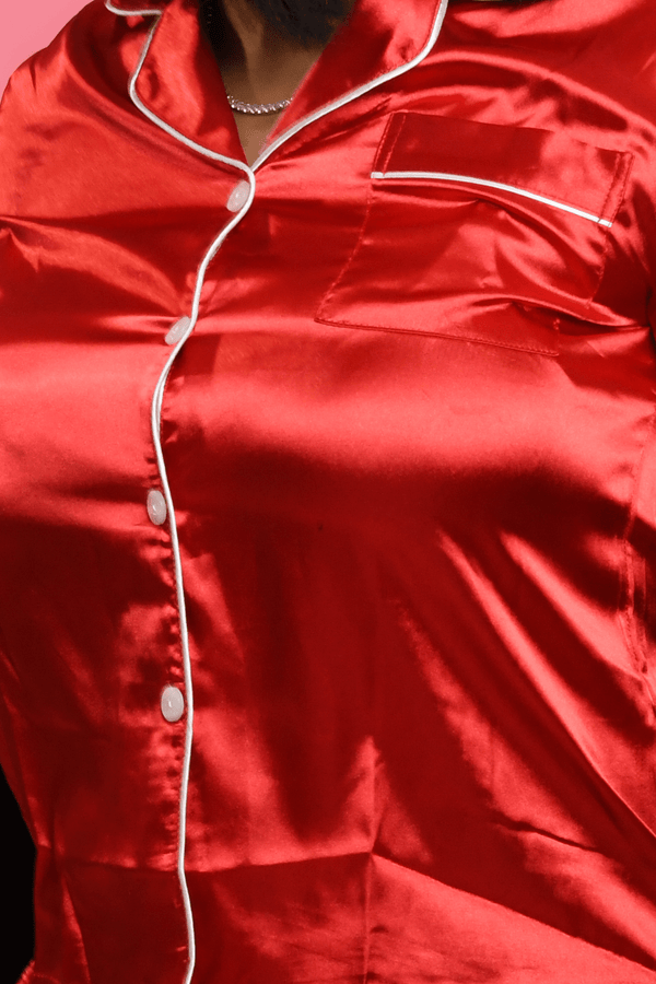 Essential Satin Pajamas (Scarlet)